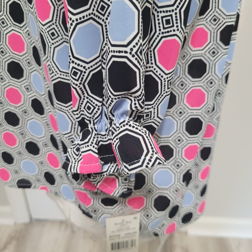 Ruby Rd Oh Happy Day Button Front Ruffled Neck Blouse - Picture 5 of 10